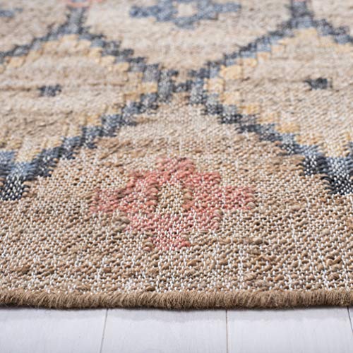 SAFAVIEH Kilim Collection Handmade Jute and Cotton Indoor Area Rug  8' x 10' in Natural & Blue