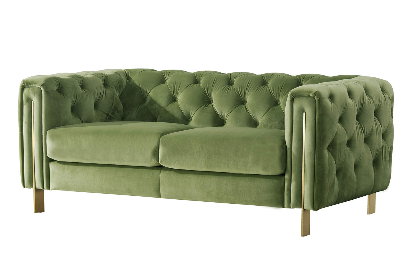 Tufted Velvet Living Room Sofa, 72"W Loveseat,Sage Green