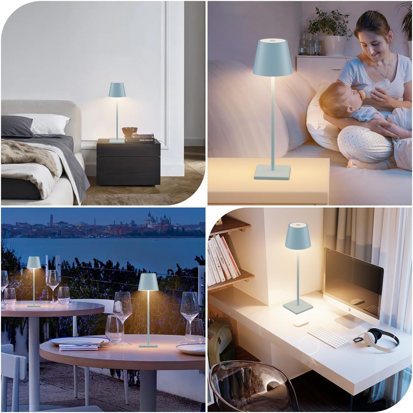 Cordless Rechargable LED Desk Table Lamp