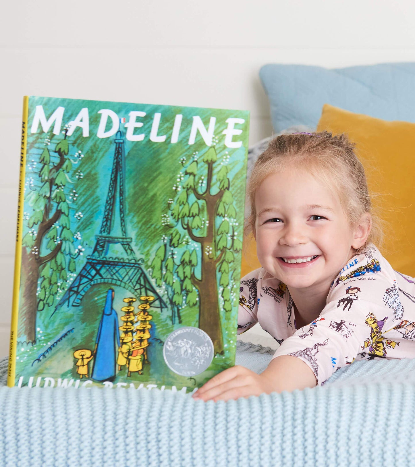 Books-to-Bed Girls' Book and Long Sleeve Printed Pajama Set MADELINE