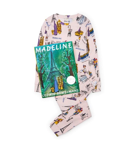 Books-to-Bed Girls' Book and Long Sleeve Printed Pajama Set MADELINE